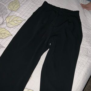 Wide leg tie front trouser